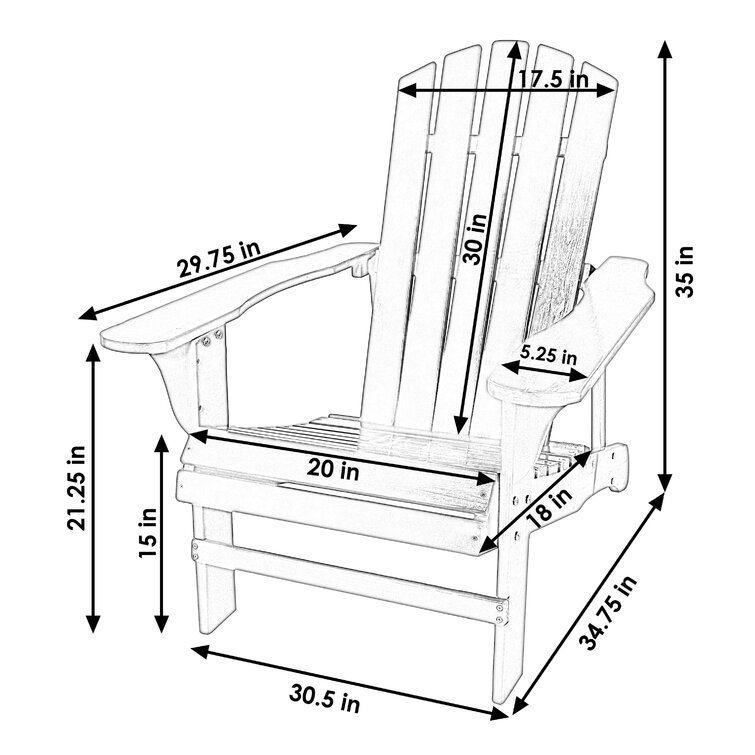 Adirondack deals chair size